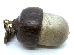 LV-5691  Buckeye & Black Palm  Acorn Box, Pill Holder, Compartment Pendant-SCREW CAP