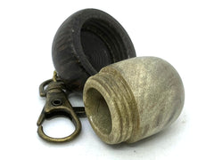 LV-5691  Buckeye & Black Palm  Acorn Box, Pill Holder, Compartment Pendant-SCREW CAP