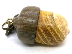 LV-5696  Osage Orange & Verawood Acorn Pendant Box, Charm, Pill Holder-SCREW CAP