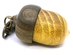 LV-5696  Osage Orange & Verawood Acorn Pendant Box, Charm, Pill Holder-SCREW CAP