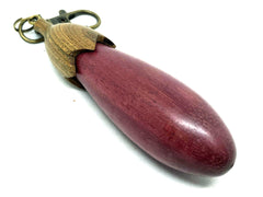 LV-5703 Purpleheart & Verawood Eggplant Pendant Box, Needle Case, Jewelry Box-SCREW CAP