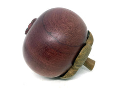 LV-5705  Purpleheart and Verawood Mangosteen Threaded Container, Jewelry Box, Pill Box
