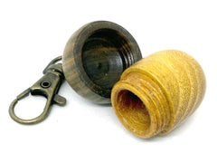 LV-5696  Osage Orange & Verawood Acorn Pendant Box, Charm, Pill Holder-SCREW CAP