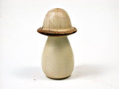 LV-1962 Holly & Oak Threaded Wooden Mushroom Trinket Box, Pill, Jewelry Box-SCREW CAP