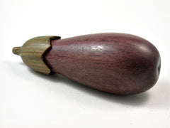 LV-2634 Purpleheart & Verawood Eggplant Threaded Box, Needle Case, Jewelry Box-SCREW CAP