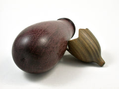 LV-2634 Purpleheart & Verawood Eggplant Threaded Box, Needle Case, Jewelry Box-SCREW CAP
