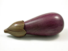 LV-2635 Purpleheart & Verawood Eggplant Threaded Box, Needle Case, Jewelry Box-SCREW CAP