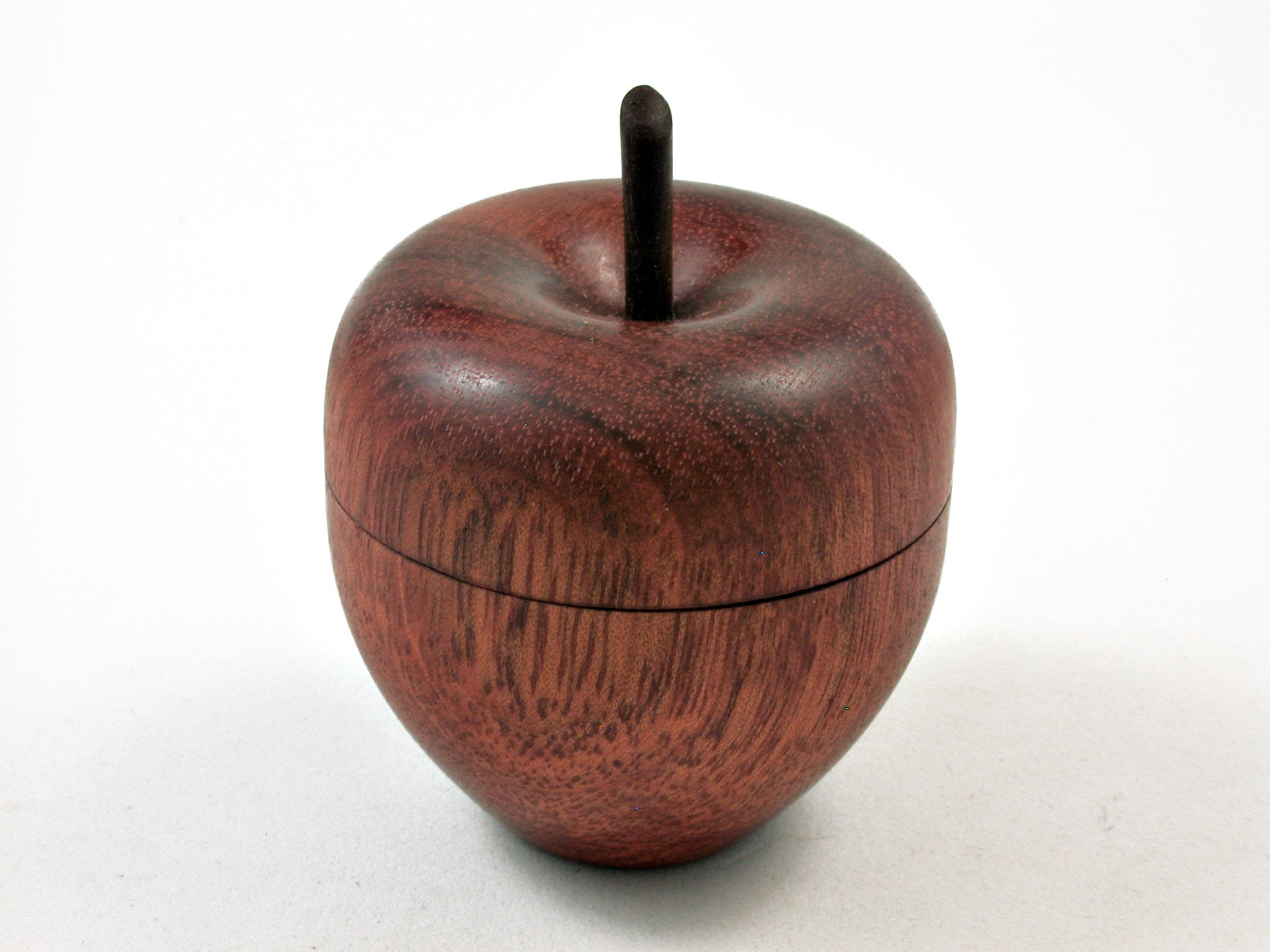 LV-2636 Wooden Apple Threaded Box Made from Satine & Ebony-SCREW CAP