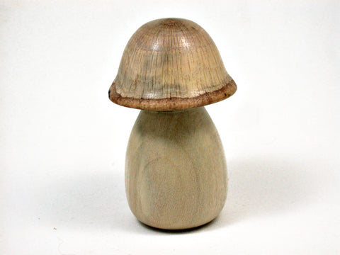 LV-2643  Holly & Live Oak Wooden Mushroom Trinket Box, Pill, Jewelry Box-SCREW CAP