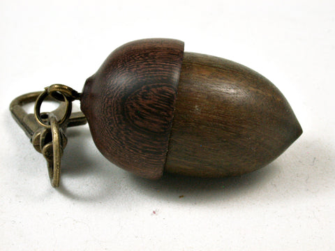 LV-2698  Verwood & Brown Ebony Acorn Charm, Secret Compartment, Pill Fob-SCREW CAP