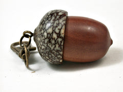 LV-2809  Manzanita Burl & Betel Nut Acorn  Pendant Box, Pill  Fob, Charm-SCREW CAP