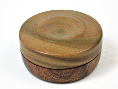LV-2846  Verawood & Ironwood  Flat Pill Box, Ring Holder, Jewelry Box-SCREW CAP