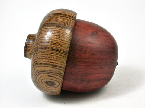 LV-2860  African Padauk & Bocote Acorn Jewelry, Ring Box, Pill Box-SCREW CAP