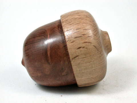LV-2867  Redwood Burl & Scarlet Oak Acorn Jewelry, Ring Box, Pill Box-SCREW CAP
