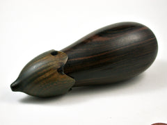 LV-2890  Ebony & Verawood Eggplant Threaded Box, Needle Case, Jewelry Box-SCREW CAP