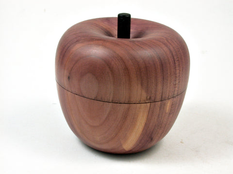 LV-2894  Aromatic Cedar & Ebony Wooden Apple Threaded Box-SCREW CAP