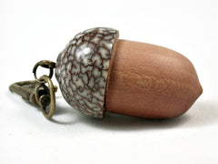 LV-2914  Manzanita & Betel Nut Acorn  Pendant Box, Pill  Fob, Charm-SCREW CAP