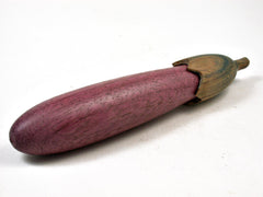 LV-3313  Purpleheart & Verawood Eggplant Pill Box, Needle Case, Toothpick Holder-SCREW CAP