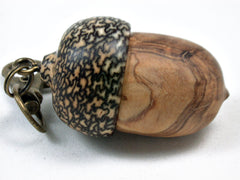 LV-3420  Olive Burl & Betelnut Acorn Pendant Box, Charm, Pill Holder-SCREW CAP