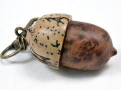 LV-3434  Morrocan Thuya Burl & Yolillo Palm Nut Pendant Box, Charm, Pill Holder-SCREW CAP
