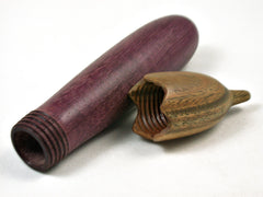 LV-3441  Purpleheart & Verawood Eggplant Trinket Box, Needle Case, Jewelry Box-SCREW CAP
