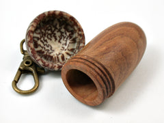 LV-3475  Almond Wood & Betel Nut Acorn Pendant Box, Keychain, Pill Fob-SCREW CAP