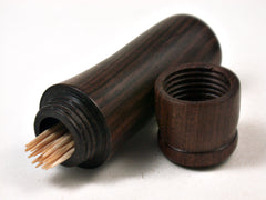 LV-3491  Mun Ebony & Patridgewood Slim Box, Toothpick Holder, Needle Case-SCREW CAP