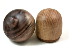 Reserved for Tracey: LV-3493 Oak & Walnut Acorn Jewelry Box, Pill Box, Engagement Ring Box-SCREW CAP