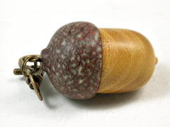 LV-3495  Osage Orange & Betel Nut Acorn Pendant Box, Keychain, Pill Fob-SCREW CAP