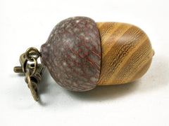 LV-3495  Osage Orange & Betel Nut Acorn Pendant Box, Keychain, Pill Fob-SCREW CAP