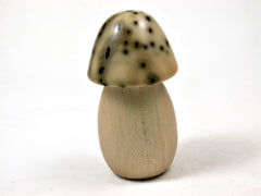 LV-3517 Holly & Raphia Palm Nut Wooden Mushroom Needlecase, Pill Box, Jewelry Box-THREADED