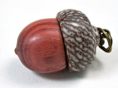 LV-3521 Tulipwood & Betelnut Acorn Pendant Box, Charm, Pill Holder-SCREW CAP