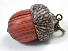 LV-3521 Tulipwood & Betelnut Acorn Pendant Box, Charm, Pill Holder-SCREW CAP