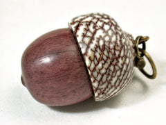 LV-3522  Acorn Pendant Box, Cremation Jewelry from Purpleheart & Betel Nut-SCREW CAP