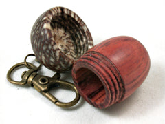LV-3535 Tulipwood & Betelnut Acorn Pendant Box, Charm, Pill Holder-SCREW CAP