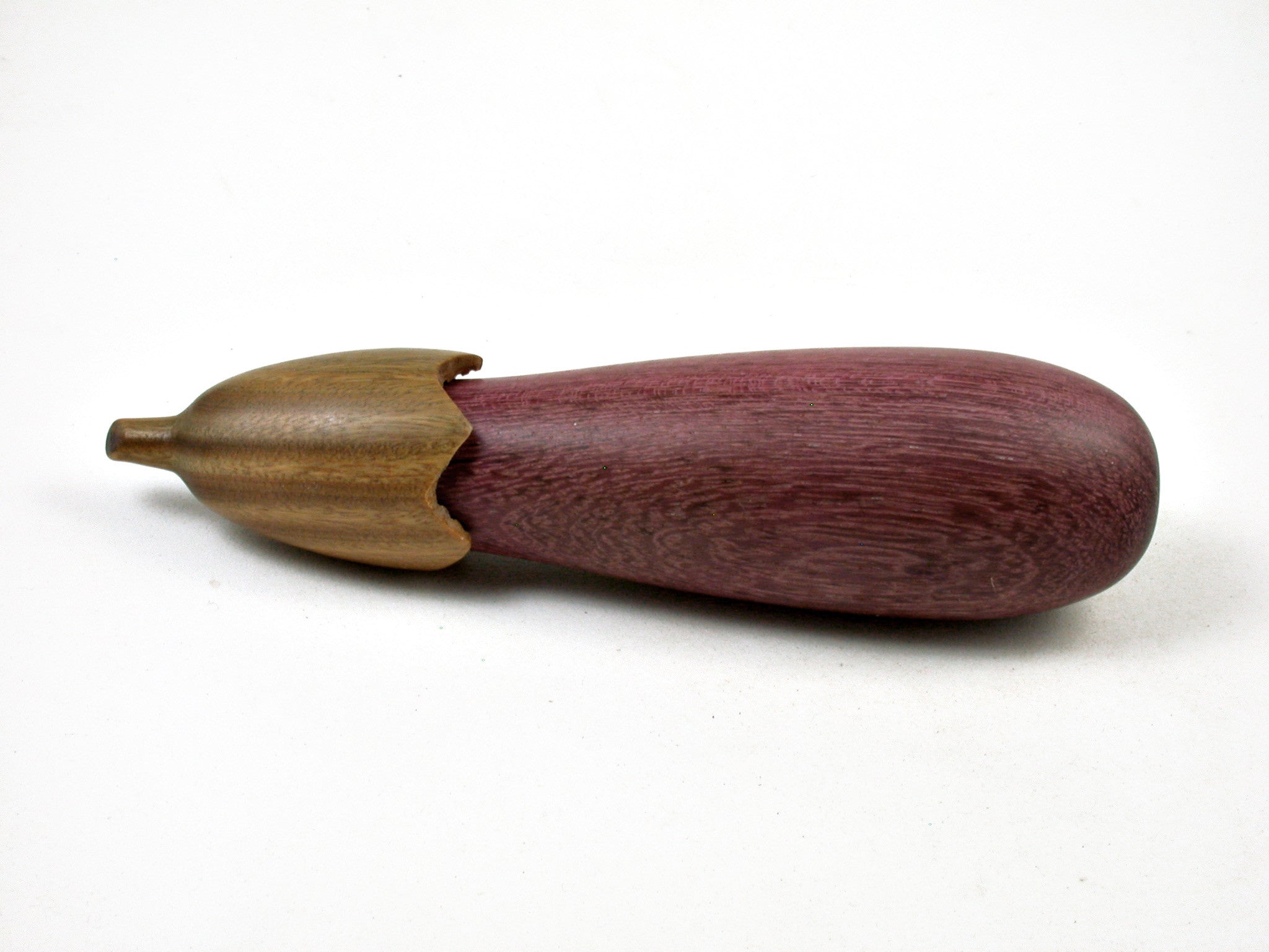 LV-3542  Purpleheart & Verawood Eggplant Trinket Box, Needle Case, Jewelry Box-SCREW CAP