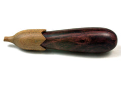 LV-3543 Eggplant Threaded Box, Needle Case, from Camatillo & Verawood-SCREW CAP