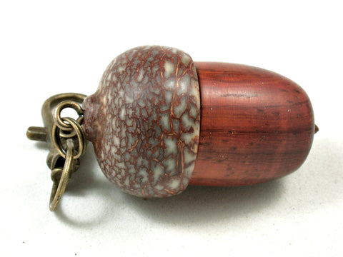 LV-3549  African Padauk & Betelnut Acorn Pendant Box, Charm, Pill Holder-SCREW CAP