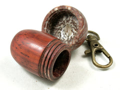 LV-3549  African Padauk & Betelnut Acorn Pendant Box, Charm, Pill Holder-SCREW CAP