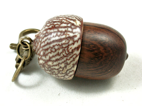 LV-3557  Desert Ironwood & Betelnut Acorn Pendant Box, Charm, Pill Holder-SCREW CAP