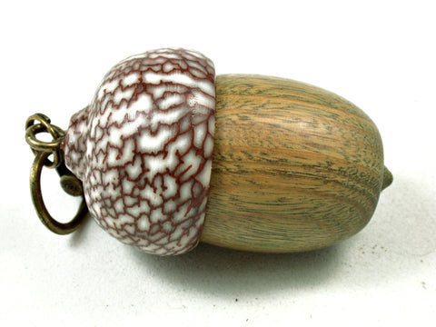 LV-3559  Verawood & Betelnut Acorn Pendant Box, Bag Charm, Keychain-SCREW CAP