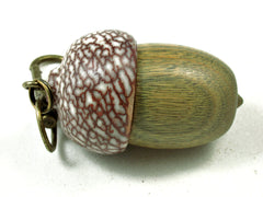 LV-3559  Verawood & Betelnut Acorn Pendant Box, Bag Charm, Keychain-SCREW CAP