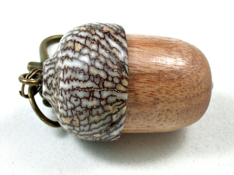 LV-3564  Perfume Wood & Betel Nut  Acorn Box, Pill Holder, Compartment Pendant-SCREW CAP