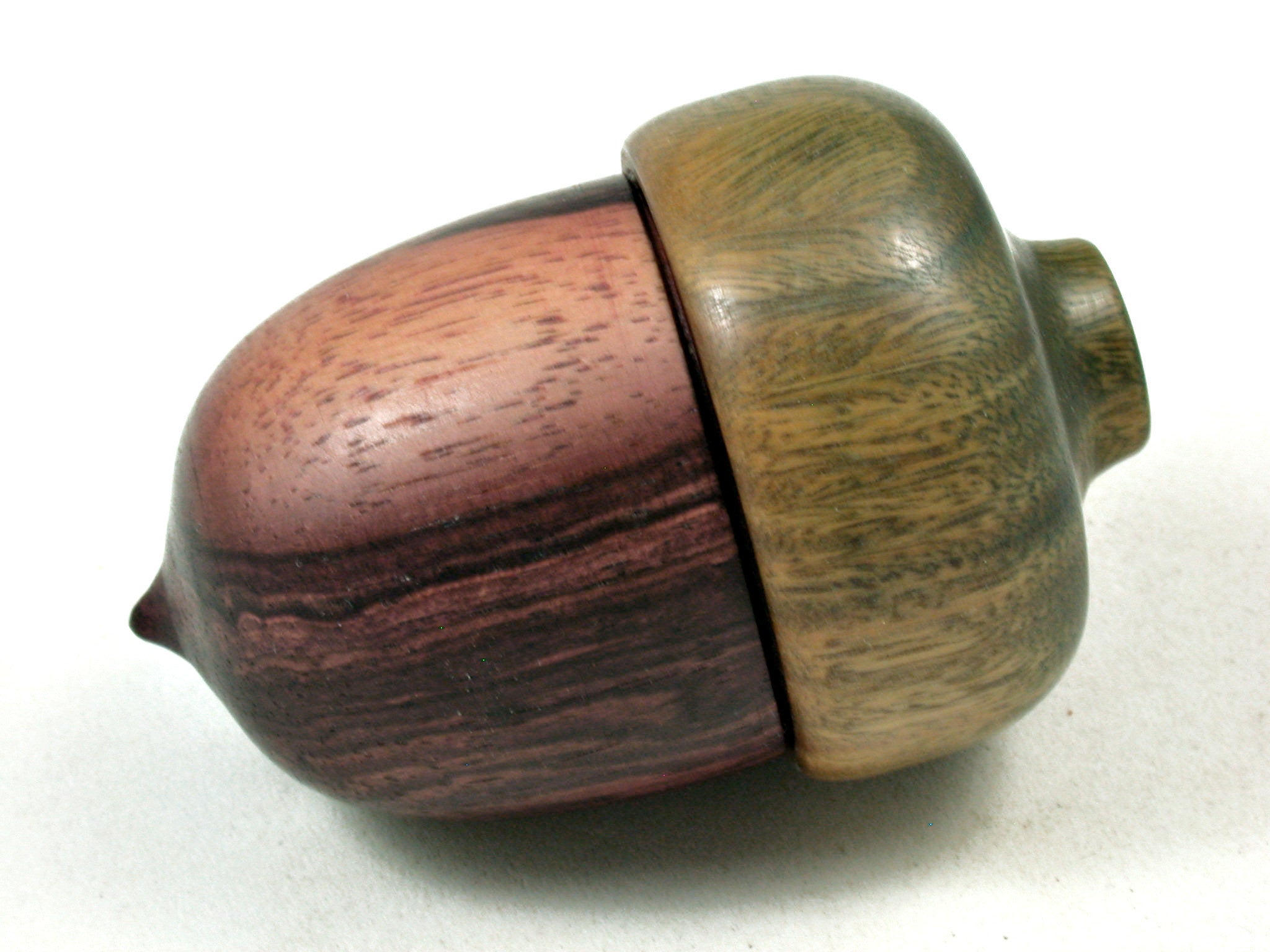 LV-3583 Camatillo & Vera Wooden Acorn Ring Box, Keepsake, Jewelry Box-SCREW CAP