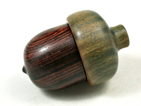 LV-3584 Cocobolo & Verawood Acorn Box, Ring Box, Pill Holder-SCREW CAP