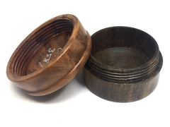 LV-3587  Thuya Burl & Greenheart Flat Pill Box, Ring Holder, Jewelry Box-SCREW CAP