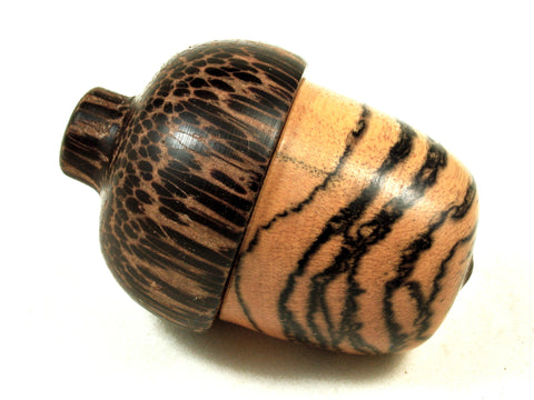 LV-3609 Black & White Ebony and Black Palm Acorn Jewelry, Ring Box, Pill Box-SCREW CAP