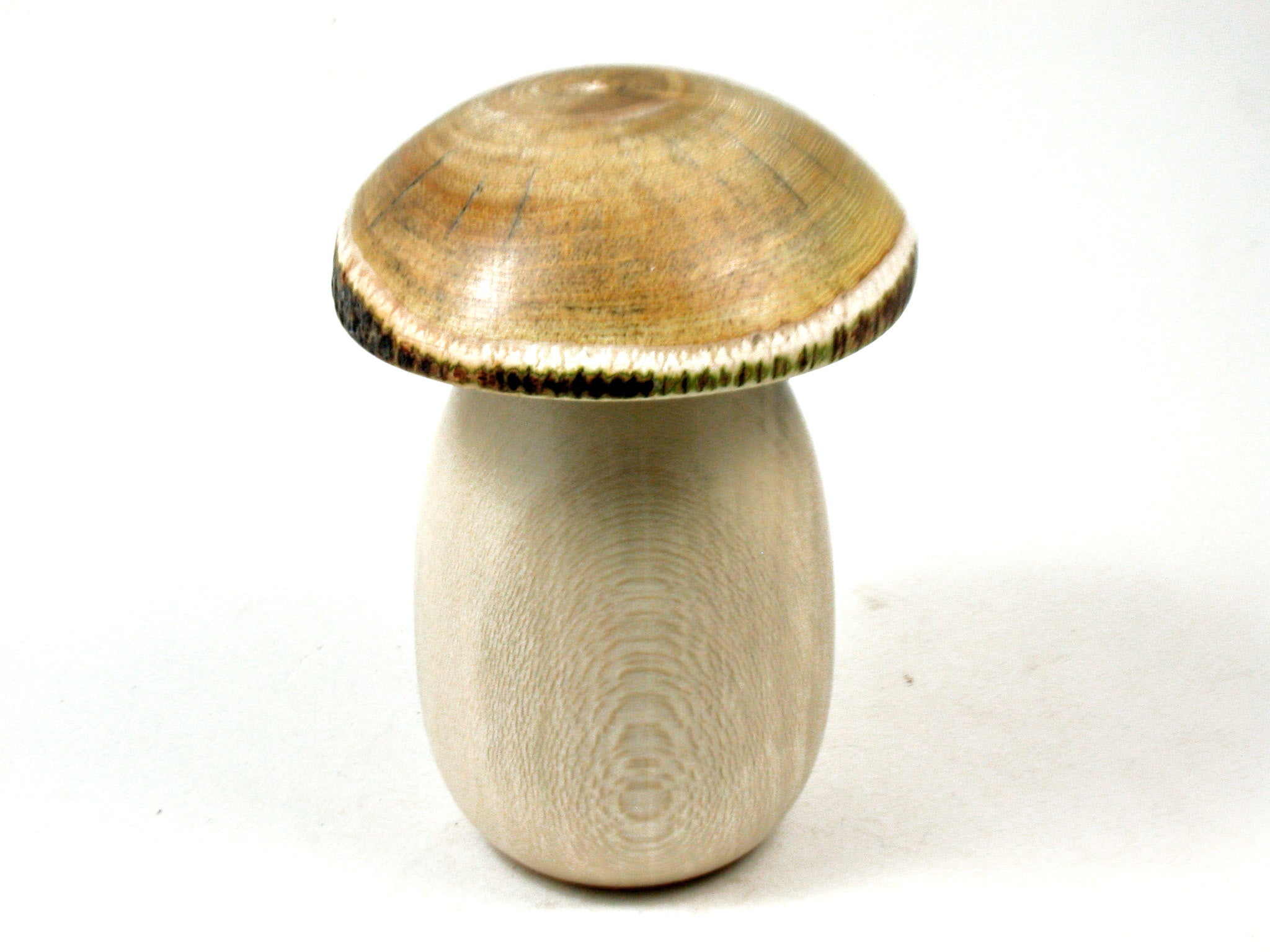 LV-3649  American Holly & Edible Fig Wooden Mushroom Box-THREADED