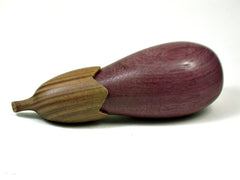 LV-3651  Purpleheart & Verawood Eggplant Threaded Box, Needle Case, Jewelry Box-SCREW CAP