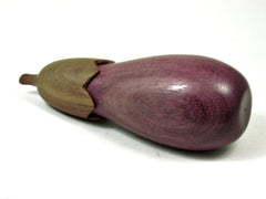 LV-3651  Purpleheart & Verawood Eggplant Threaded Box, Needle Case, Jewelry Box-SCREW CAP